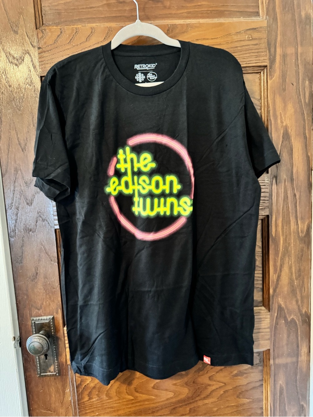 RetroKid The Edison Twins Black Graphic Tee- Large